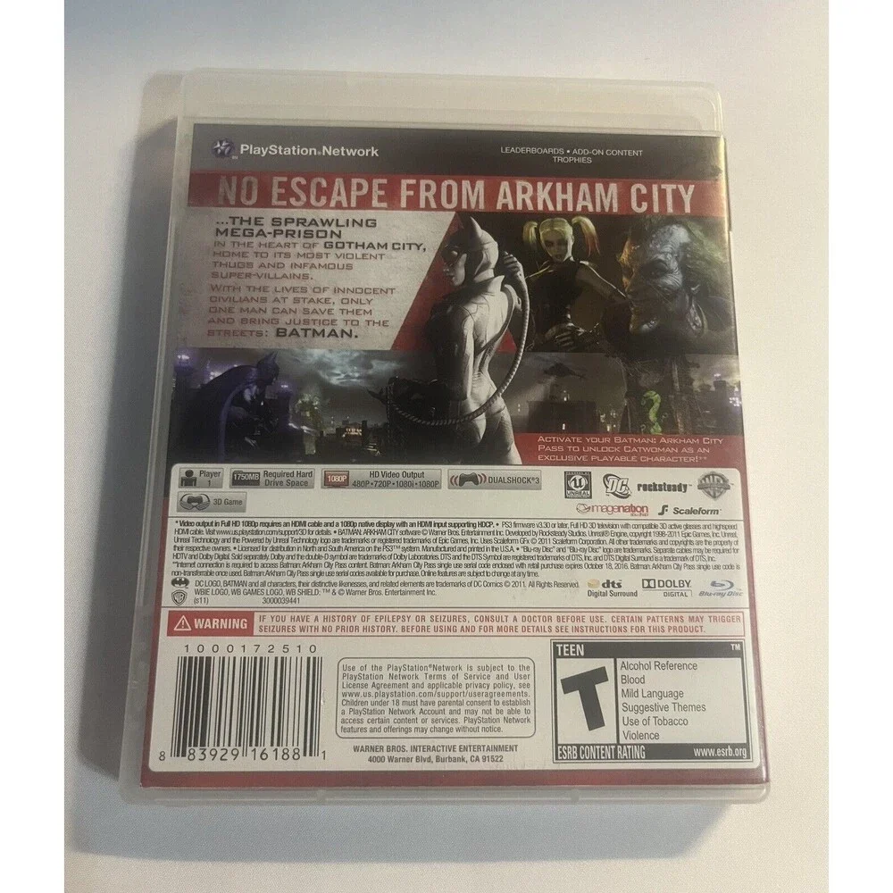 Batman: Arkham City - Sony PlayStation 3 PS3 - Complete with Manual - Tested